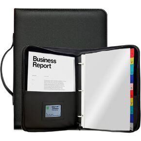 Binder with Plastic Sleeves 40 Pocket for Letter/A4 Size(11" x 8.5"), 3 Ring Binder Organizer with Handle and Zipper, Heavy Duty Art Portfolio Folder with 10 PP Divider Pages for Artwork, Document