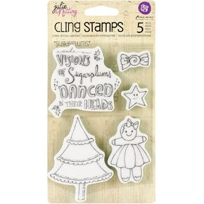 Prima Marketing Julie Nutting Mixed Media Cling Rubber Stamps, 4-Inch by 6-Inch, Sugar Plums