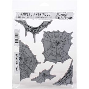 Art Gone Wild CMS-346 Tim Holtz Cling 7"X8.5" Stamp, Tangled Webs