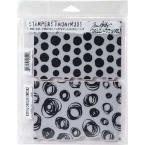Stampers Anonymous Anon CLING RBBR STAMP SET DOTS/CIRCL, Dots & Circles