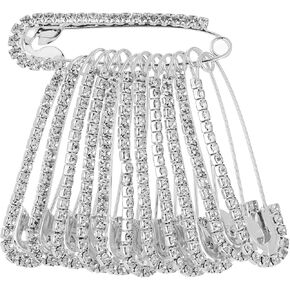 12 Pcs Rhinestone Pins, Safety Pin Brooch Sweater Shawl Pins for Skirts, Sweaters, Scarves, Lapel Hats, Suit Jackets, Accessories