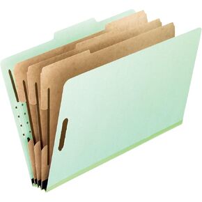 Pendaflex 17174 Eight-Section Pressboard Folders, Letter, 2/5 Tab, Green (Box of 10)