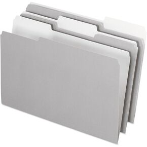 Pendaflex 435013GRA Interior File Folders, 1/3 Cut Top Tab, Legal, Gray, 100/Box