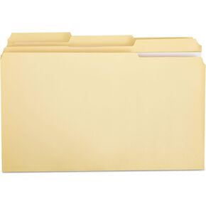 Universal Double-Ply Top Tab Manila File Folders, 1/3-Cut Tabs: Assorted, Legal Size, 0.75" Expansion, Manila, 100/Box
