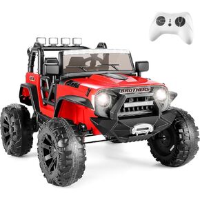 Hikole 24V Power Wheels with Remote Control Ride On Car Toys for Big Kids 2 Seater, 24 Volt Ride on Toy Car for Girls Boys, 9AH Battery, 3 Speeds, Bluetooth, LED Lights, Suspension, Black