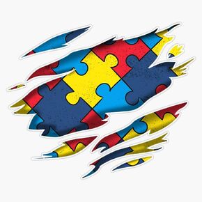 Autism Awareness Power Superhero Puzzle Piece Sticker Vinyl Decal Bumper Sticker 5"