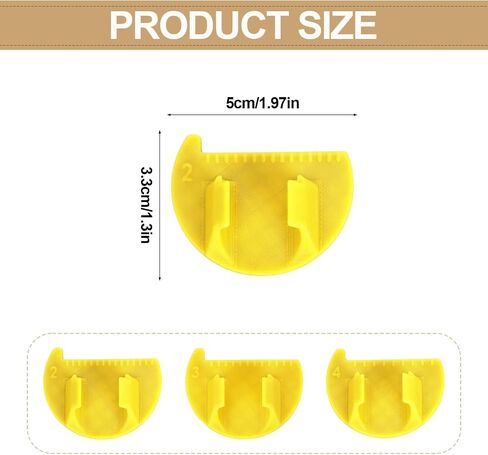 3 Pcs Sewing Finger Rulers, Mini Hand Sewing Thumb Guide 2/3/4mm Finger Ruler Template Kit for Precision Hand Quilting Tool (Yellow) in Kuwait