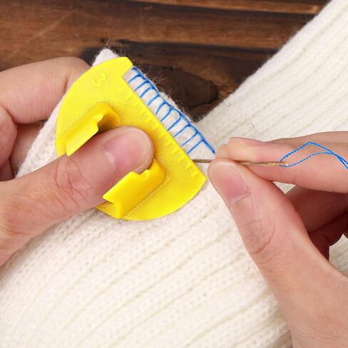 3 Pcs Sewing Finger Rulers, Mini Hand Sewing Thumb Guide 2/3/4mm Finger Ruler Template Kit for Precision Hand Quilting Tool (Yellow) in Kuwait