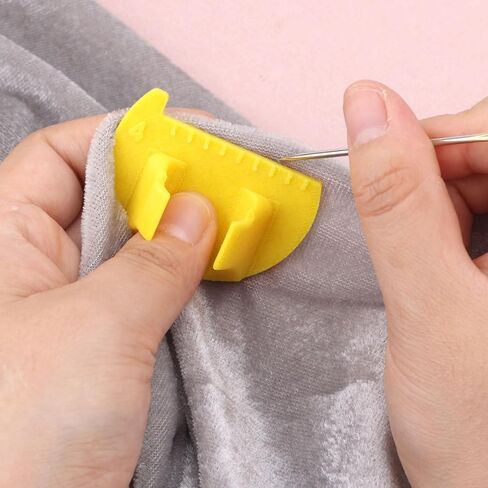 3 Pcs Sewing Finger Rulers, Mini Hand Sewing Thumb Guide 2/3/4mm Finger Ruler Template Kit for Precision Hand Quilting Tool (Yellow) in Kuwait