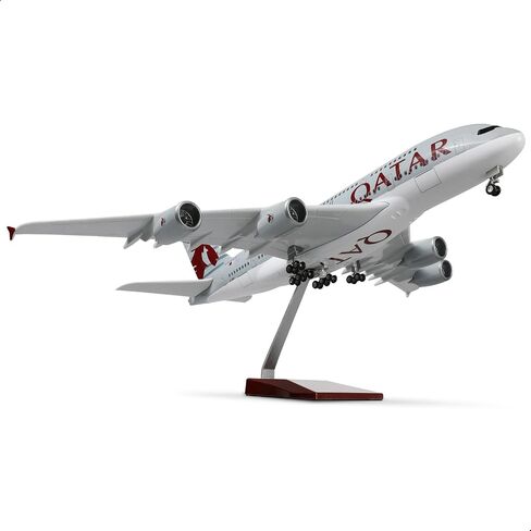 A380 Qatar 1/160 Large Scale Airplane Model -18 inches Airbus a380 Die-cast Airplane Model for Adult -Model Plane with Stand for Aviation Enthusiasts Gifts or Decorations in Saudi Arabia