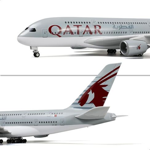 A380 Qatar 1/160 Large Scale Airplane Model -18 inches Airbus a380 Die-cast Airplane Model for Adult -Model Plane with Stand for Aviation Enthusiasts Gifts or Decorations in Saudi Arabia