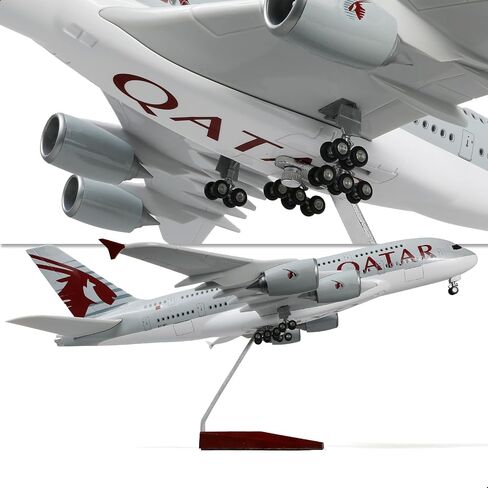 A380 Qatar 1/160 Large Scale Airplane Model -18 inches Airbus a380 Die-cast Airplane Model for Adult -Model Plane with Stand for Aviation Enthusiasts Gifts or Decorations in Saudi Arabia