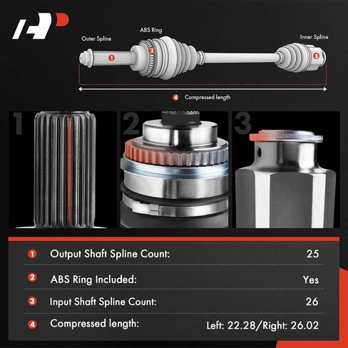 A-Premium CV Axle Shaft Assembly Compatible with Mitsubishi Outlander 2003 2004 2005 2006, L4 2.4L, AWD, Front Right Passenger Side, Replace# MN156465, MN180244 in Saudi Arabia