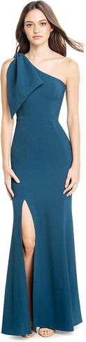 Dress the Population Women's Georgina Asymmetrical Bow Neckline Bodycon Midi Dress in Saudi Arabia