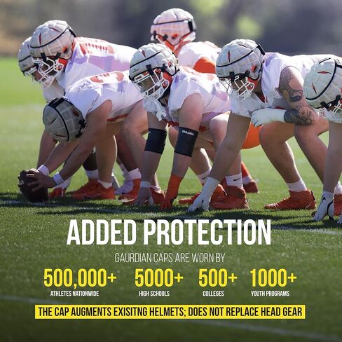 Guardian Cap - Soft-Shell Helmet Cover for Football and Lacrosse - Reduces Impact and Protects Helmets - One Size Fits All for Youth, High School and College Programs - Black in Kuwait