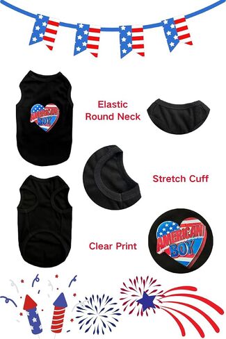 4th of July Dog Outfit Independence Day Dog Shirt Red White and Woof Funny Holiday Pet Clothes in Kuwait