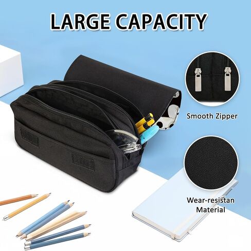 Cat Pencil Case for Boys Girls Cartoon Black Cat أنا بخير Pencil Panch Barge Top Flip Top Pen Bag مع سحاب العودة إلى اللوازم المدرسية القطط ذات طابع القلم. in Saudi Arabia