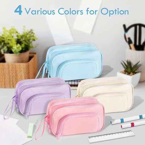 Large Capacity Pencil Case with Pull-out Structure - Multifunctional Extra Big Pencil Pouch Pen bag, Portable Stationery Organizer with Zipper, Office School Supplies for Teen Boys Girls, Blue in Saudi Arabia