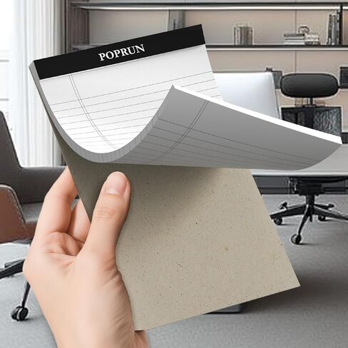 Poprun White Legal Pads 8.5 × 11.75 College حكمت ، وسادة ورقة كتابة 100GSM ، ودباعيات مفكرة مبطنة بالجملة لمدرسة العمل ، اللوازم المكتبية للفصول الدراسية ، 6 حزمة in Kuwait