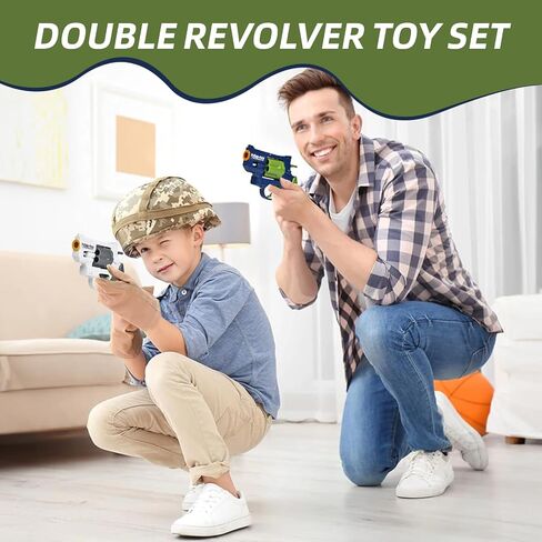 2 حزمة لعبة بنادق للمسدس Nerf مسدس - مسدس مسدس واقعية مسدس مسدس الأسلحة مع 30 رصاصة البلاستي in Kuwait