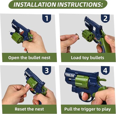2 حزمة لعبة بنادق للمسدس Nerf مسدس - مسدس مسدس واقعية مسدس مسدس الأسلحة مع 30 رصاصة البلاستي in Kuwait