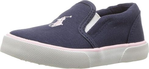 POLO RALPH LAUREN Kids Girl's BAL Harbour II Sneaker, White, 12 Medium US Little Kid in Saudi Arabia