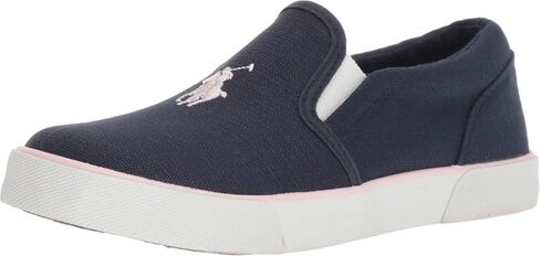 POLO RALPH LAUREN Kids Girl's BAL Harbour II Sneaker, White, 12 Medium US Little Kid in Saudi Arabia
