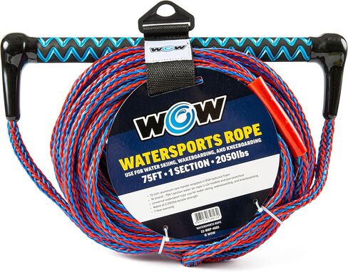 WOW Sports Towing Rope for Wakeboard, Water Ski and Wakesurf, 1-Section Tow Rope with Rubber Handle, 75' in Saudi Arabia