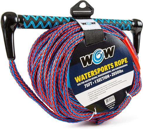WOW Sports Towing Rope for Wakeboard, Water Ski and Wakesurf, 1-Section Tow Rope with Rubber Handle, 75' in Saudi Arabia