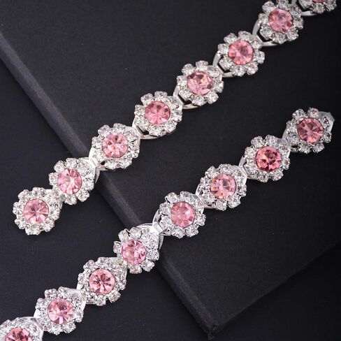 1 Yard Crystal Rhinestone Trim Close Chain, Ideal for Wedding Party Clothing, Blue Diamond Rhinestone Banding Applique for DIY Decoration and Embellishments(Style-031), DC-1Y-ML in Saudi Arabia