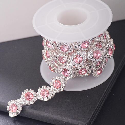 1 Yard Crystal Rhinestone Trim Close Chain, Ideal for Wedding Party Clothing, Blue Diamond Rhinestone Banding Applique for DIY Decoration and Embellishments(Style-031), DC-1Y-ML in Saudi Arabia
