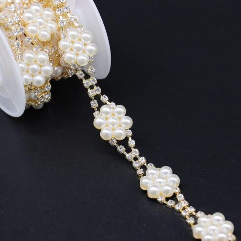 1 Yard Crystal Rhinestone Trim Close Chain, Ideal for Wedding Party Clothing, Blue Diamond Rhinestone Banding Applique for DIY Decoration and Embellishments(Style-031), DC-1Y-ML in Saudi Arabia
