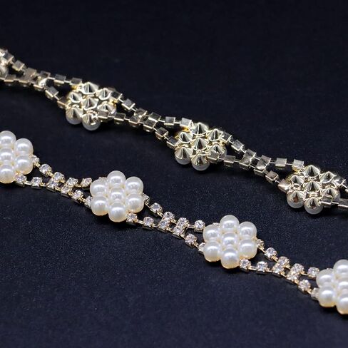 1 Yard Crystal Rhinestone Trim Close Chain, Ideal for Wedding Party Clothing, Blue Diamond Rhinestone Banding Applique for DIY Decoration and Embellishments(Style-031), DC-1Y-ML in Saudi Arabia