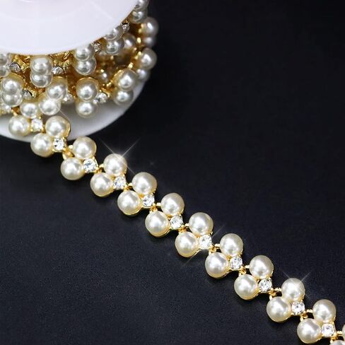 1 Yard Crystal Rhinestone Trim Close Chain, Ideal for Wedding Party Clothing, Blue Diamond Rhinestone Banding Applique for DIY Decoration and Embellishments(Style-031), DC-1Y-ML in Saudi Arabia