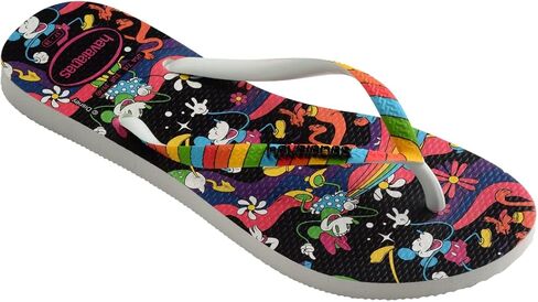 شبشب Havaianas النسائي النحيف من ديزني - صنادل عصرية ميني ماوس - ليمون وردي، 11/12 عرض - 9/10 شهرًا in Saudi Arabia