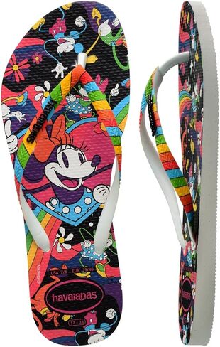شبشب Havaianas النسائي النحيف من ديزني - صنادل عصرية ميني ماوس - ليمون وردي، 11/12 عرض - 9/10 شهرًا in Saudi Arabia