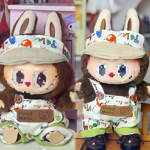 2025 Clothes for La Boo Boo(no Dolls), 3PCS Suit with Brown Shoes, Designed for Lububu Dall Clothes, Multiple Stylish Outfit, Used for Your 15&17cm Dolls (Suit D) in Saudi Arabia