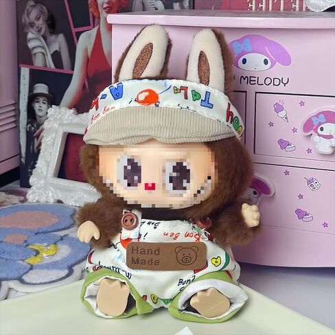 2025 Clothes for La Boo Boo(no Dolls), 3PCS Suit with Brown Shoes, Designed for Lububu Dall Clothes, Multiple Stylish Outfit, Used for Your 15&17cm Dolls (Suit D) in Saudi Arabia