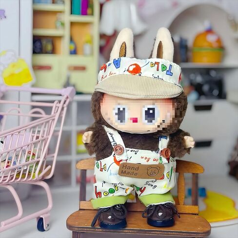 2025 Clothes for La Boo Boo(no Dolls), 3PCS Suit with Brown Shoes, Designed for Lububu Dall Clothes, Multiple Stylish Outfit, Used for Your 15&17cm Dolls (Suit D) in Saudi Arabia