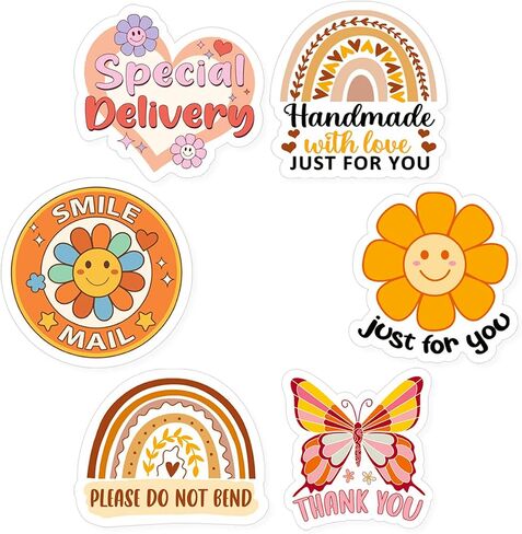 Your Order Made My Day Stickers, Cute Pink Floral Rainbow Stickers,Small Business Stickers,Handmade Business Sticker,Thank You Small Business Stickers for Packages, 400 PCS in Saudi Arabia
