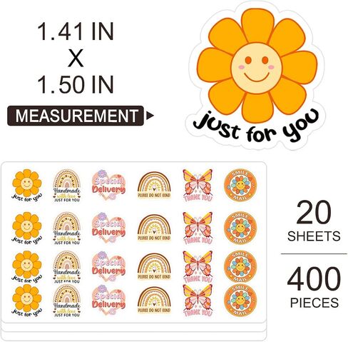 Your Order Made My Day Stickers, Cute Pink Floral Rainbow Stickers,Small Business Stickers,Handmade Business Sticker,Thank You Small Business Stickers for Packages, 400 PCS in Saudi Arabia