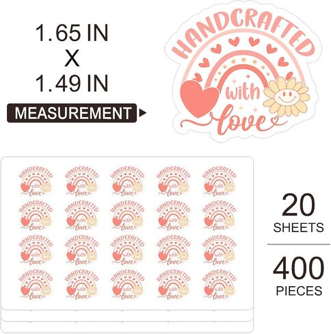 Your Order Made My Day Stickers, Cute Pink Floral Rainbow Stickers,Small Business Stickers,Handmade Business Sticker,Thank You Small Business Stickers for Packages, 400 PCS in Saudi Arabia