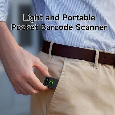 Premium Mini 1D 2D Bluetooth Barcode Scanners, 3 in 1 Connection: Bluetooth/2.4G/USB, with OLED Digital Display& AI Voice,Portable Barcode Scanner Wireless for iPad,iPhone,Tablet, Laptop,Computers,POS in Saudi Arabia