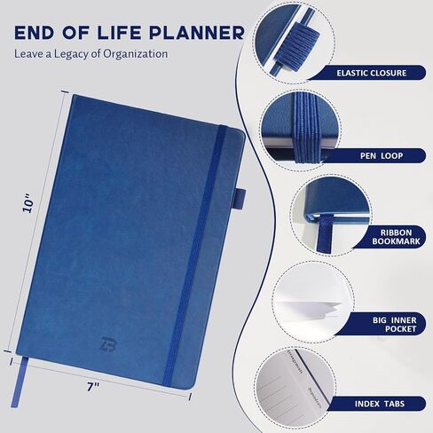 End of Life Planner B5 with Tabs - "I'm Dead Now" Affairs Organizer & Estate Planning Workbook for Seniors: Sorry It's Your Problem Now Death Planner for Final Arrangements & Funeral Wishes, Blue in Saudi Arabia