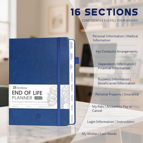 End of Life Planner B5 with Tabs - "I'm Dead Now" Affairs Organizer & Estate Planning Workbook for Seniors: Sorry It's Your Problem Now Death Planner for Final Arrangements & Funeral Wishes, Blue in Saudi Arabia