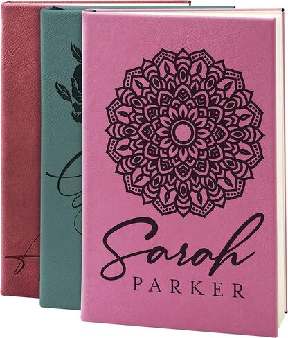 مجلة جلدية شخصية | وردي ناعم ، 12 تصميم | W كتاب نصي للنساء ، الرجال - المجلات المخصصة للكتابة للنساء ، مذكرات للفتيات - عيد ميلاد ، أفضل صديق ، أمي ، أبي ، هدية المكتب in Kuwait