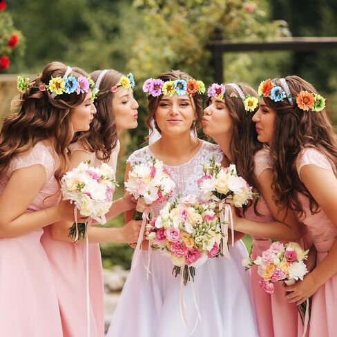 Suncalla 30 Sets Flower Crowns Making Kit, Make Your Own Flower Crown Wreath Garland Headbands and Bracelets Craft Kit Handmade DIY Floral Hair Accessories Gift for Girls/Teens/Women(Azalea) in Saudi Arabia