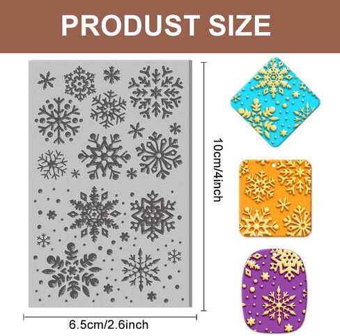 CHGCRAFT SNOWFLIAKS Winter Polymer Clay Moture Seets Rubber Clay Meats Mats Polymer Clay Texture Atture لإنشاء أنماط وتصميمات مناسبة لمعظم إبداعات الحرف اليدوية in Saudi Arabia
