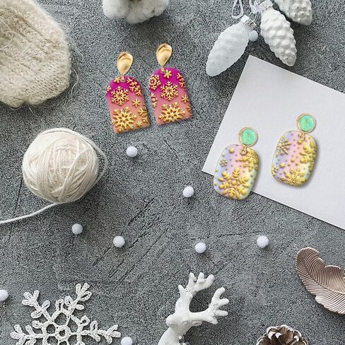 CHGCRAFT SNOWFLIAKS Winter Polymer Clay Moture Seets Rubber Clay Meats Mats Polymer Clay Texture Atture لإنشاء أنماط وتصميمات مناسبة لمعظم إبداعات الحرف اليدوية in Saudi Arabia