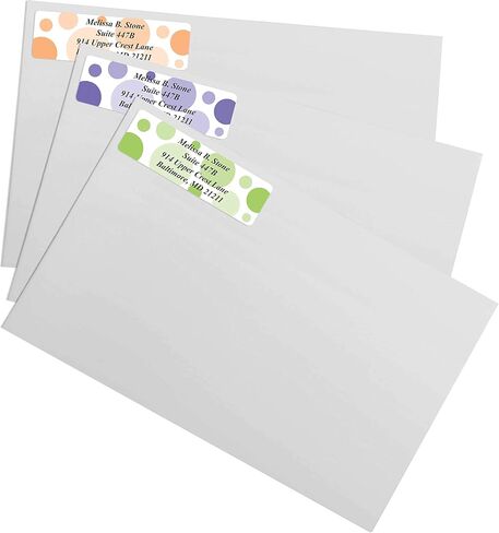 Dots of Color Designer Rolled Personalized Name Address Labels with Elegant Dispenser in Kuwait
